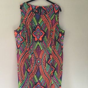 Plus size retro print AGB dress 22W 22 3X shift